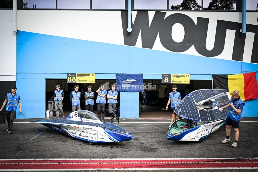 The Innoptus Solar Team pictured at the iLumen European Solar Challenge (iESC), the largest solar race in Europe, Saturday 19 September 2026, at the Circuit Zolder, in Heusden-Zolder. Some 20 university teams that have designed and built their own cars are participating in the 24-hour race