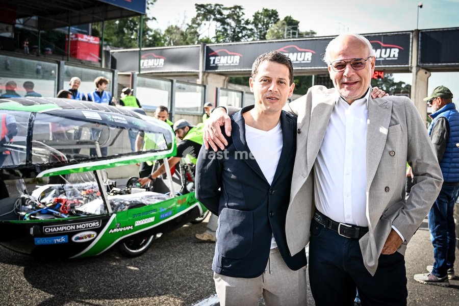 Organisor Ismael Ben-Al-Lal and Organisor Frans-Joseph Joosten pictured at the iLumen European Solar Challenge (iESC), the largest solar race in Europe, Saturday 19 September 2026, at the Circuit Zolder, in Heusden-Zolder. Some 20 university teams that have designed and built their own cars are…