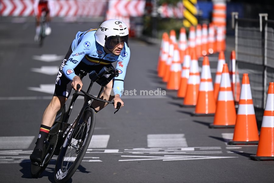 Belgian Remco Evenepoel pictured during a training before the cycling World Championship, in Montreal, Canada, Saturday 19 September 2026. The UCI road world championships are taking place from 20 to 27 September, in Montreal, Canada