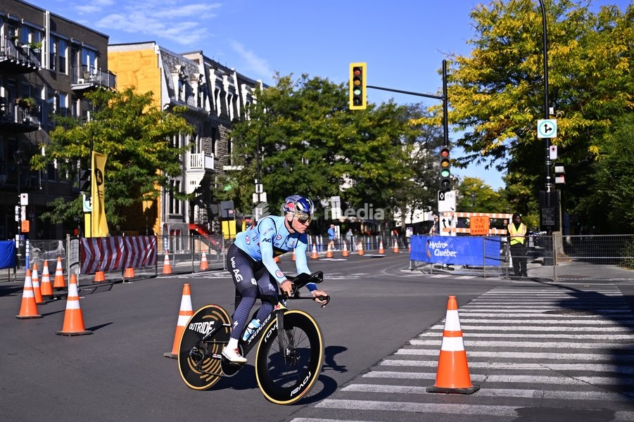 Belgian Remco Evenepoel pictured during a training before the cycling World Championship, in Montreal, Canada, Saturday 19 September 2026. The UCI road world championships are taking place from 20 to 27 September, in Montreal, Canada