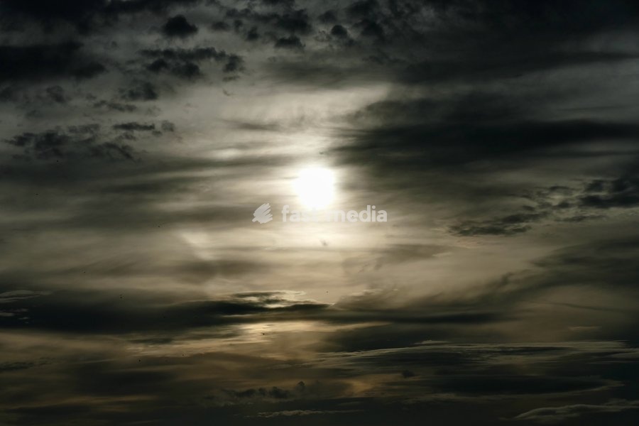 Cloud formations on an unsettled morning in the countryside