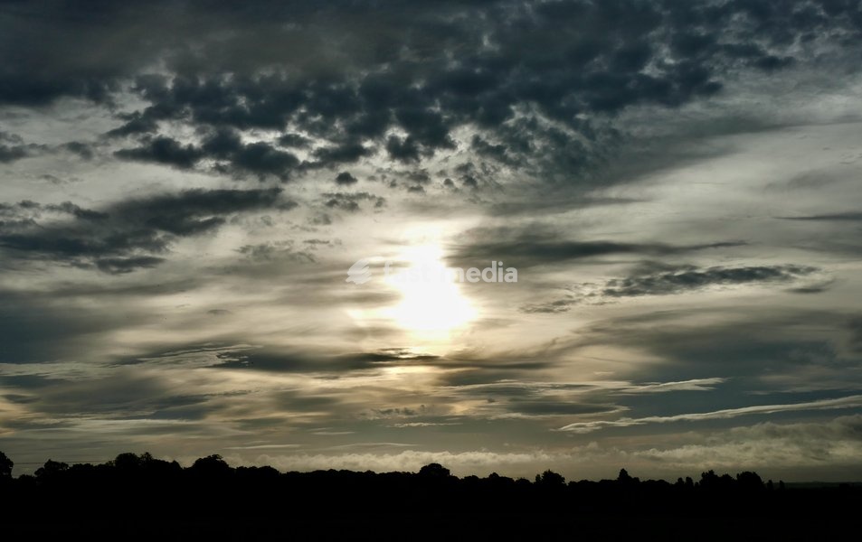 Cloud formations on an unsettled morning in the countryside