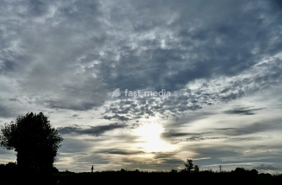 Cloud formations on an unsettled morning in the countryside
