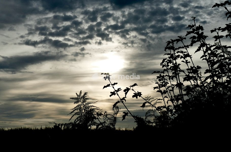 Cloud formations on an unsettled morning in the countryside