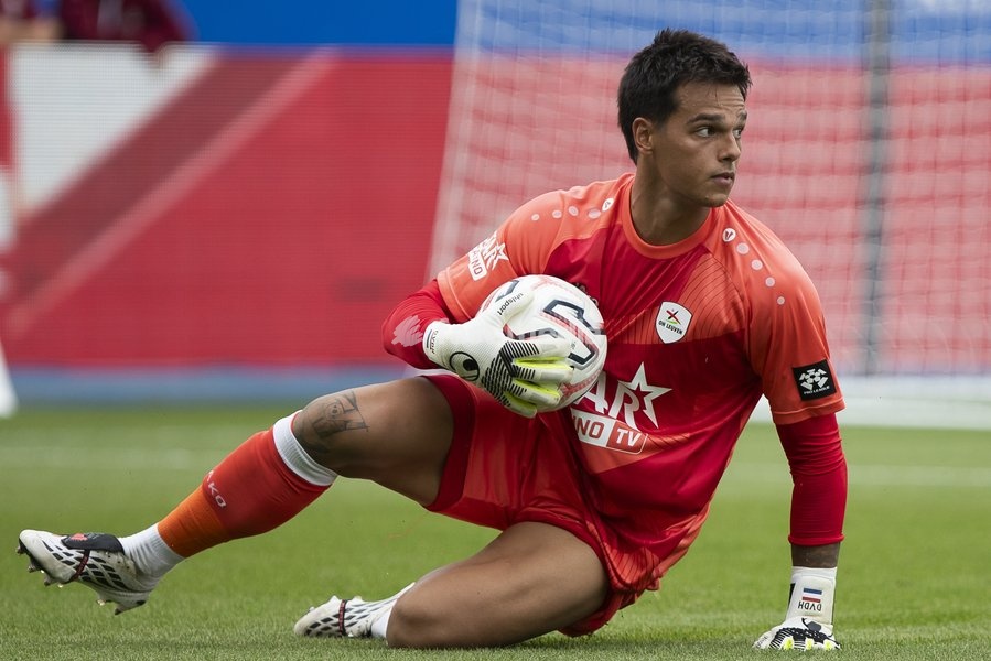 OHL's goalkeeper Dani Van Den Heuvel pictured during a soccer match between Oud-Heverlee Leuven and RAAL La Louviere, Saturday 19 September 2026 in Leuven, on day 7 of the 2026-2027 'Jupiler Pro League' first division of the Belgian championship