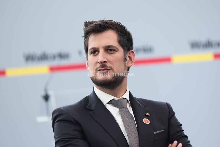 Walloon Minister President Adrien Dolimont pictured during the 'Fêtes de Wallonie' (Wallonia feasts) celebrations, on Saturday 19 September 2026 in Namur