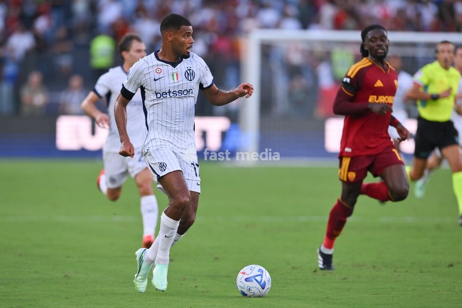 Andy Diouf of Inter seen in action during the match of Serie A Enilive Football Match between Roma vs Inter at the Olimpico Stadium on 19 September 2026 in Rome, Lazio, Italy. Roma vs Inter 2-2