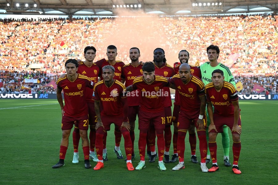 The starting line up of Roma during the match of Serie A Enilive Football Match between Roma vs Inter at the Olimpico Stadium on 19 September 2026 in Rome, Lazio, Italy. Roma vs Inter 2-2