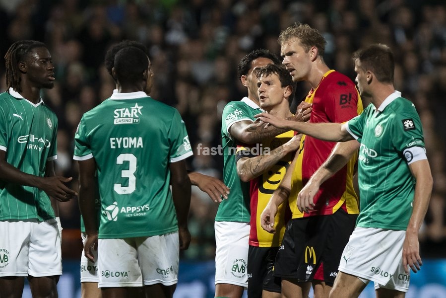 Mechelen's Benito Raman and Mechelen's Bouke Boersma pictured during a soccer match between Lommel SK and KV Mechelen, Saturday 19 September 2026 in Lommel, on day 7 of the 2026-2027 'Jupiler Pro League' first division of the Belgian championship