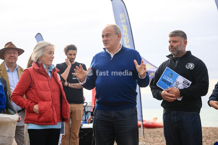 Ed Davey Joins Beach Clean with Environment Charities, Brighton, UK