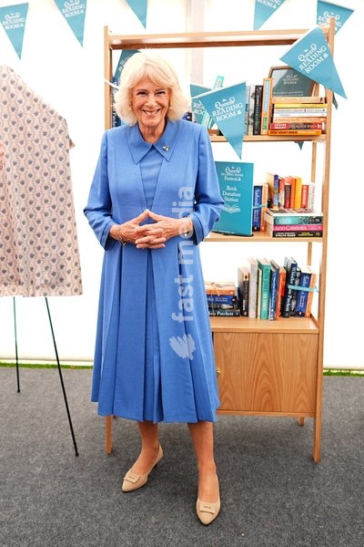 Queen Camilla as she attends The Queen's Reading Room Festival at Chatsworth House, Bakewell. Picture date: Saturday September 19, 2026