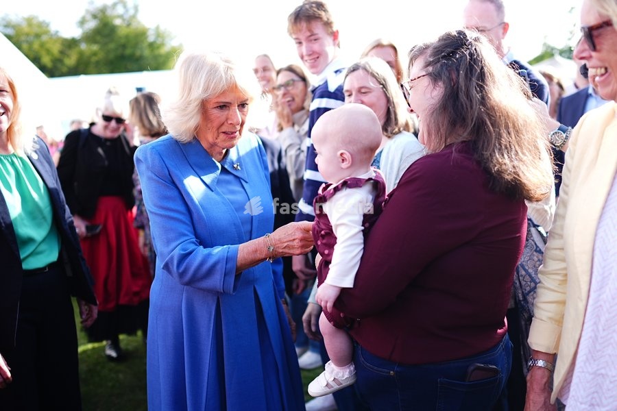 Queen Camilla meeting members of the public during The Queen's Reading Room Festival at Chatsworth House, Bakewell. Picture date: Saturday September 19, 2026