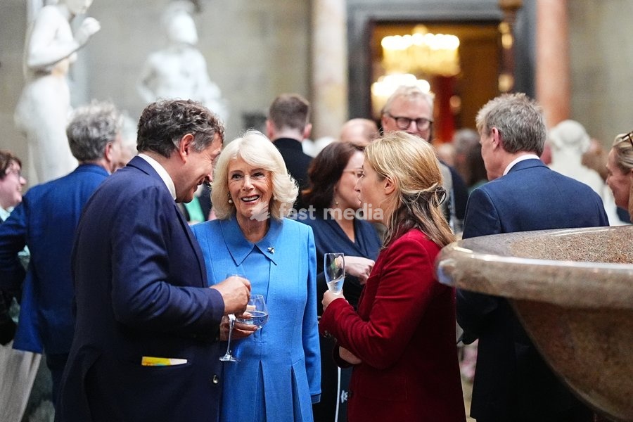 Queen Camilla speaking with guests during a reception as part of The Queen's Reading Room Festival at Chatsworth House, Bakewell. Picture date: Saturday September 19, 2026
