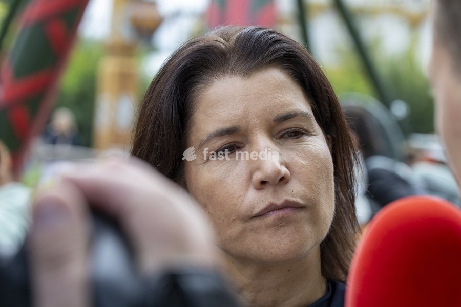 N-VA chairwoman Valerie Van Peel pictured during the yearly family day of conservative Flemish nationalist party N-VA, on Sunday 20 September 2026 at the Plopsaland theme park in Adinkerke, De Panne