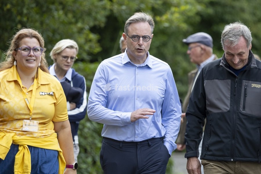 Prime Minister Bart De Wever pictured during the yearly family day of conservative Flemish nationalist party N-VA, on Sunday 20 September 2026 at the Plopsaland theme park in Adinkerke, De Panne