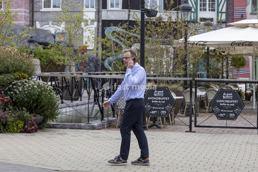 Prime Minister Bart De Wever pictured during the yearly family day of conservative Flemish nationalist party N-VA, on Sunday 20 September 2026 at the Plopsaland theme park in Adinkerke, De Panne