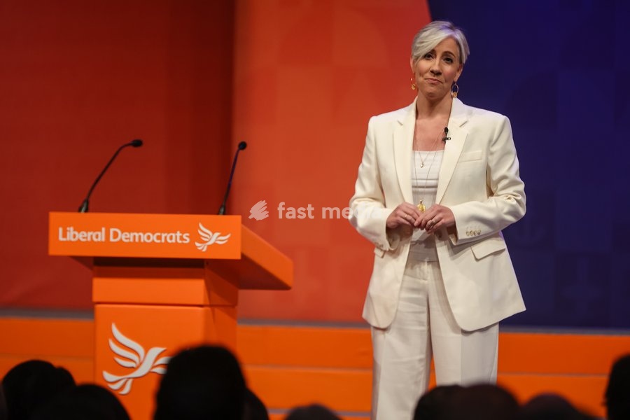 Liberal Democrat Treasury Spokesperson Daisy Cooper MP delivers her keynote speech at the Liberal Democrat Autumn Conference, Brighton, UK, on 20 September 2026. Cooper unveiled a 30-page plan titled Get Britain Growing Again, warning that economic growth is being held back by a computer says no…