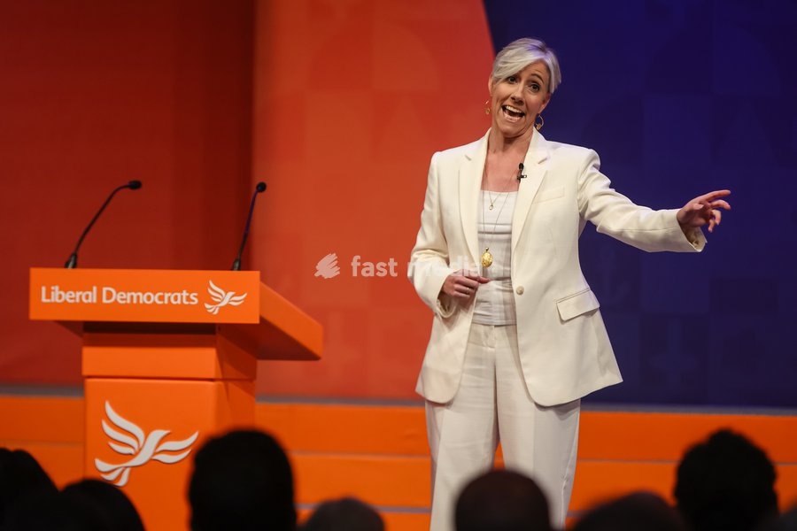 Liberal Democrat Treasury Spokesperson Daisy Cooper MP delivers her keynote speech at the Liberal Democrat Autumn Conference, Brighton, UK, on 20 September 2026. Cooper unveiled a 30-page plan titled Get Britain Growing Again, warning that economic growth is being held back by a computer says no…