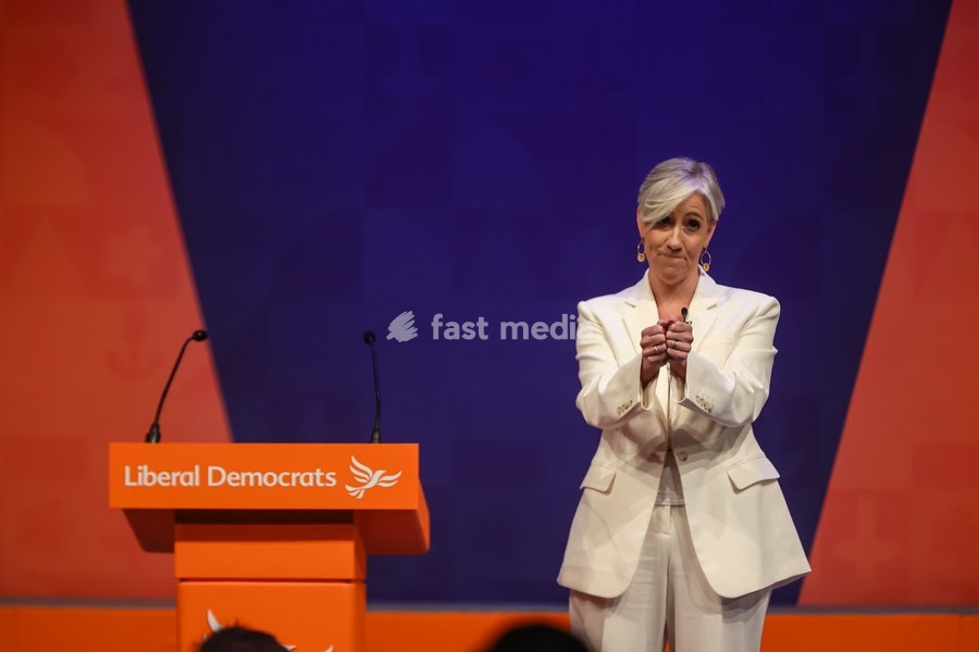 Liberal Democrat Treasury Spokesperson Daisy Cooper MP delivers her keynote speech at the Liberal Democrat Autumn Conference, Brighton, UK, on 20 September 2026. Cooper unveiled a 30-page plan titled Get Britain Growing Again, warning that economic growth is being held back by a computer says no…