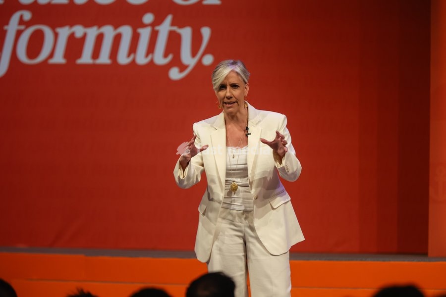 Liberal Democrat Treasury Spokesperson Daisy Cooper MP delivers her keynote speech at the Liberal Democrat Autumn Conference, Brighton, UK, on 20 September 2026. Cooper unveiled a 30-page plan titled Get Britain Growing Again, warning that economic growth is being held back by a computer says no…