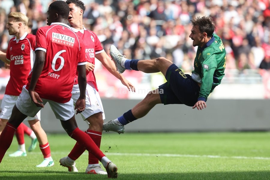 Union's Mateo Biondic scores a goal during a soccer match between Royal Antwerp FC and Royale Union Saint-Gilloise, Sunday 20 September 2026 in Antwerp, on day 7 of the 2026-2027 'Jupiler Pro League' first division of the Belgian championship