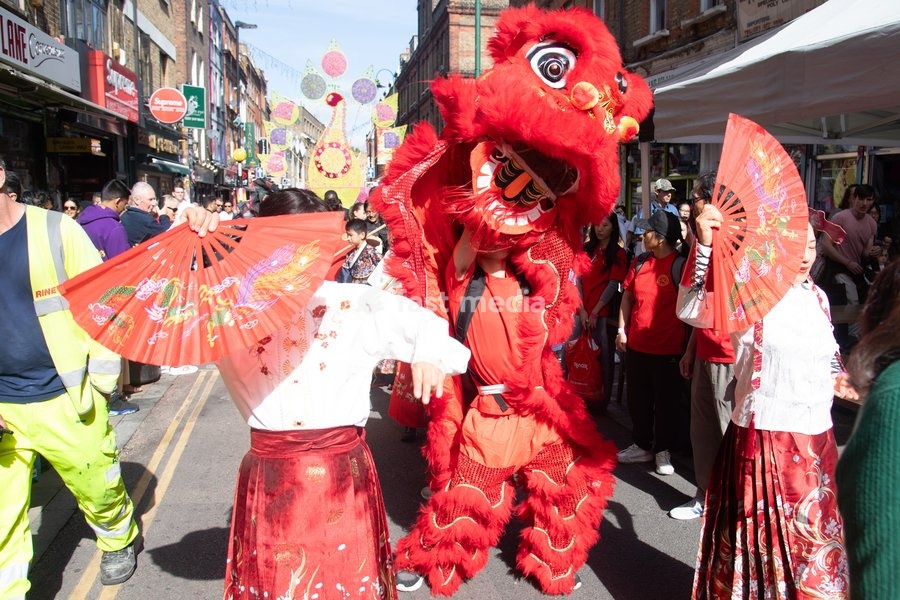 Performers take part in a parade as part of the Annual Brick lane Festival 2026 in Brick Lane, London, England, UK on Sunday 20 September, 2026