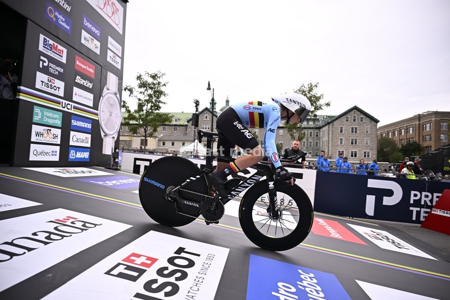 Belgian Lotte Claes pictured at the women's elite individual time trial race (39,2km) at the cycling UCI Road World Championship, in Montreal, Canada, Sunday 20 September 2026