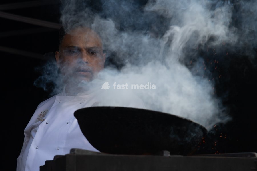 Chef Atik Rahman makes gunpowder curry at the Annual Brick lane Festival 2026 in Brick Lane, London, England, UK on Sunday 20 September, 2026