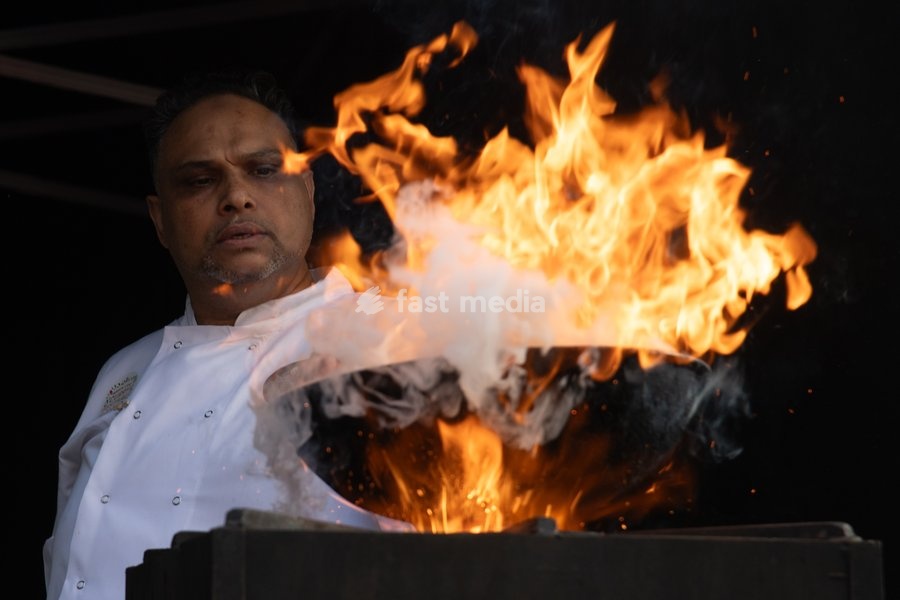 Chef Atik Rahman makes gunpowder curry at the Annual Brick lane Festival 2026 in Brick Lane, London, England, UK on Sunday 20 September, 2026