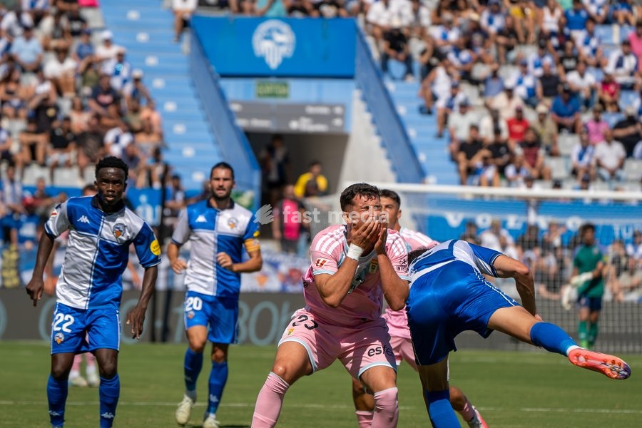 Carlos D. of Real Oviedo during La Liga Hypermotion match between CE Sabadell at Nova Creu Alta, Sabadell, September 20