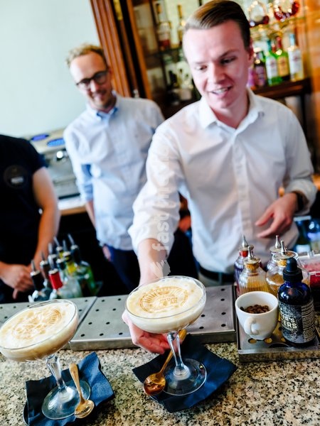 Joshua Reynolds, Trade Spokesperson makes cocktails during the Liberal Democrat Autumn Conference 2026 on Sunday 20 September 2026 at Brighton Grand Hotel, Brighton. Josh Reynolds served cocktails with Brighton Cocktail Festival