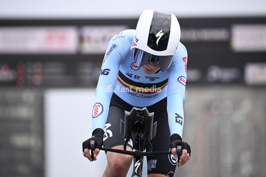 Belgium's Lotte Kopecky pictured in action at the women's elite individual time trial race (39,2km) at the cycling UCI Road World Championship, in Montreal, Canada, Sunday 20 September 2026