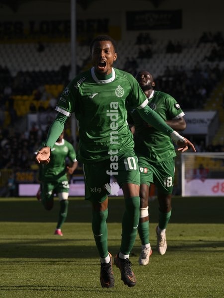 Virton's Paul Wade celebrates after scoring during a soccer match between KSC Lokeren and Royal Excelsior Virton, Sunday 20 September 2026 in Lokeren, on day 6 of the 2026-2027 'Challenger Pro League' 1B second division of the Belgian championship