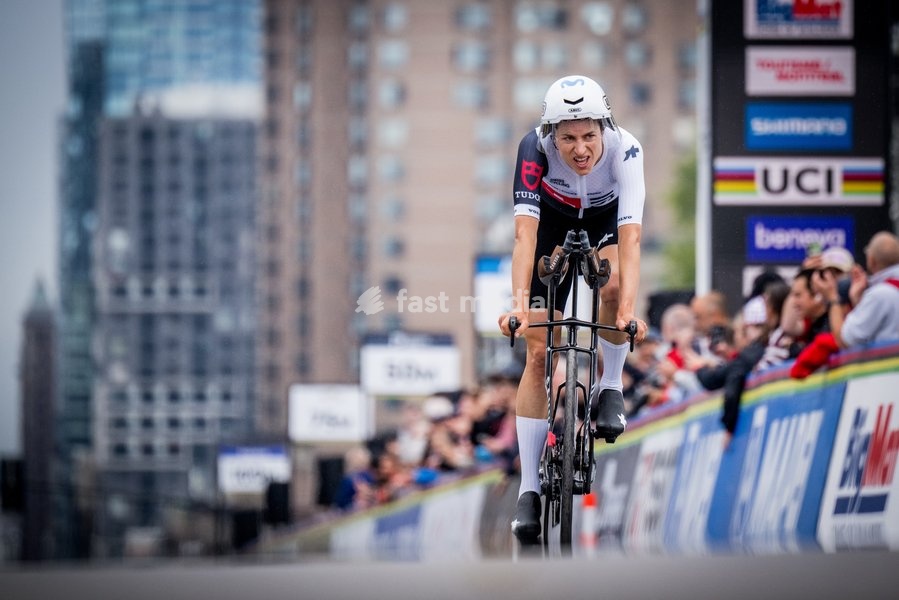 Switzerland's Marlen Reusser pictured in action at the women's elite individual time trial race (39,2km) at the cycling UCI Road World Championship, in Montreal, Canada, Sunday 20 September 2026
