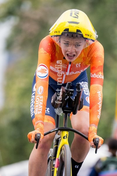 Netherlands's Lieke Nooijen pictured in action during the women's elite individual time trial race (39,2km) at the cycling UCI Road World Championship, in Montreal, Canada, Sunday 20 September 2026