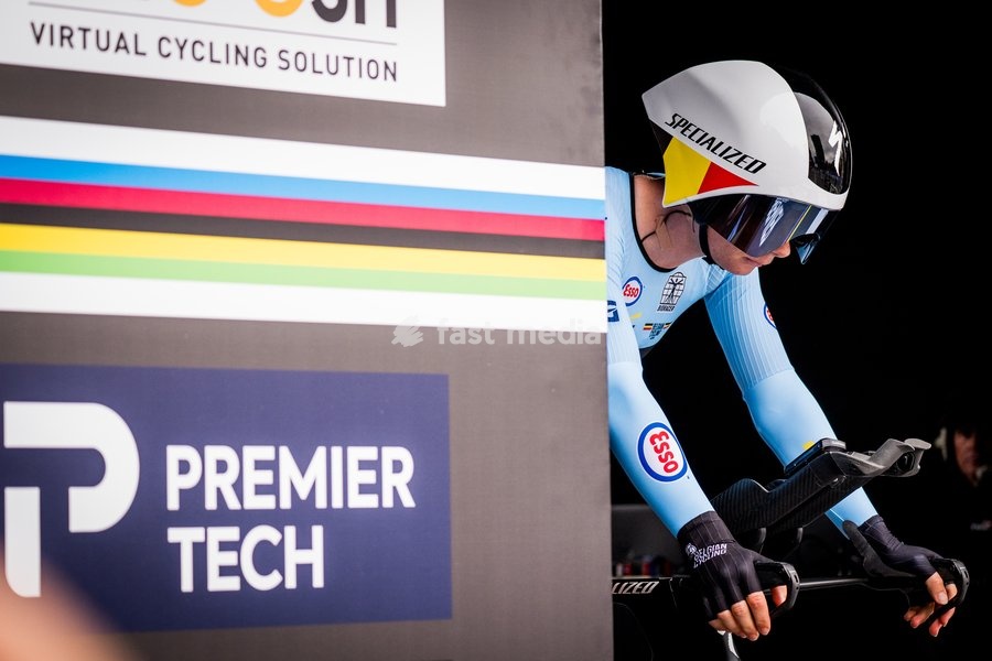 Belgium's Lotte Kopecky pictured in action during the women's elite individual time trial race (39,2km) at the cycling UCI Road World Championship, in Montreal, Canada, Sunday 20 September 2026