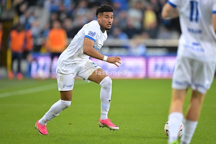 Genk's Kevin Amaro is pictured in action during a soccer match between Club Brugge KV and KRC Genk, Sunday 20 September 2026 in Brugge, on day 7 of the 2026-2027 'Jupiler Pro League' first division of the Belgian championship