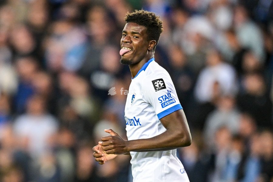 Genk's Aaron Bibout Banind pictured during a soccer match between Club Brugge KV and KRC Genk, Sunday 20 September 2026 in Brugge, on day 7 of the 2026-2027 'Jupiler Pro League' first division of the Belgian championship