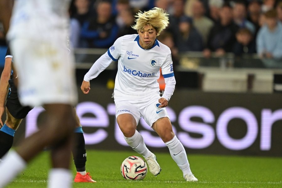 Genk's Ayumu Yokoyama is pictured in action during a soccer match between Club Brugge KV and KRC Genk, Sunday 20 September 2026 in Brugge, on day 7 of the 2026-2027 'Jupiler Pro League' first division of the Belgian championship