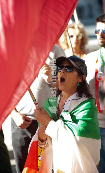Iranian Diaspora Anti Regime Demonstration Whitehall London UK