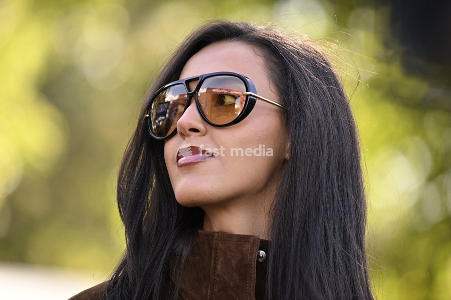Belgian Evenepoel's wife Oumaima Oumi Rayane pictured at the men's elite individual time trial race (39,2km) at the cycling UCI Road World Championship, in Montreal, Canada, Sunday 20 September 2026