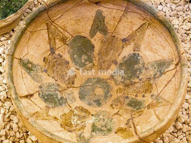 medieval ceramic plates, Uplistsikhe, near Gori, in the Shida Kartli region, Georgia