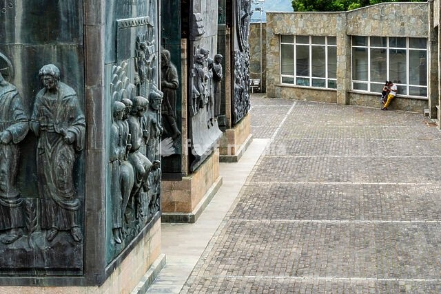 The Chronicles of Georgia monument, inaugurated in 1985 during the late Soviet era, features a Brutalist/monumental style, Tbilisi, Georgia