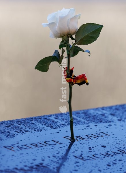 Illustration shows flowers on the name of Patrice Braut, Belgian victim, during a Special Tribute commemorating in marge of the 81st session of the United Nations General Assembly (UNGA81), in New York City, United States of America, Sunday 20 September 2026
