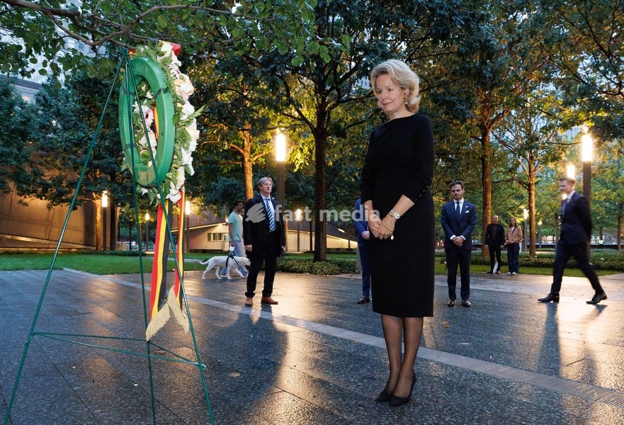 Queen Mathilde of Belgium pictured at a visit of the 9/11 Memorial in marge of the 81st session of the United Nations General Assembly (UNGA81), in New York City, United States of America, Sunday 20 September 2026