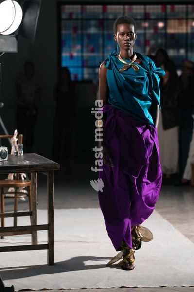 A model walks the runway at the Rory William Docherty Catwalk Show 2026 on September 20, 2026 in London, England