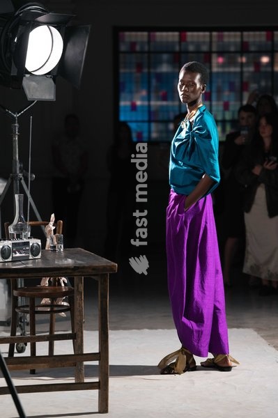 A model walks the runway at the Rory William Docherty Catwalk Show 2026 on September 20, 2026 in London, England