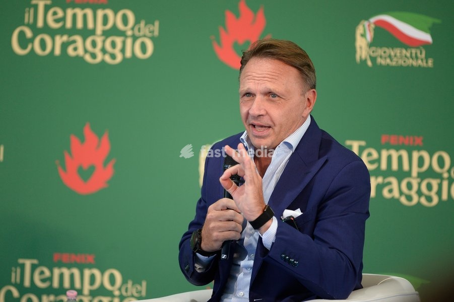 Italy, Rome, 20 September, 2026 : Fenix, meeting of 'Gioventu' Nazionale', youth organization of Fratelli d'Italia. Pictured : Francesco Lollobrigida, minister of Agriculture, Food Sovereignty and Forests