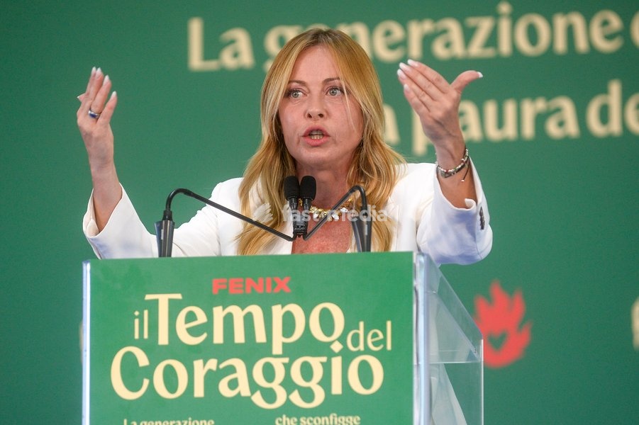 Italy, Rome, 20 September, 2026 : Fenix, meeting of 'Gioventu' Nazionale', youth organization of Fratelli d'Italia. Pictured : Premier Giorgfia Meloni