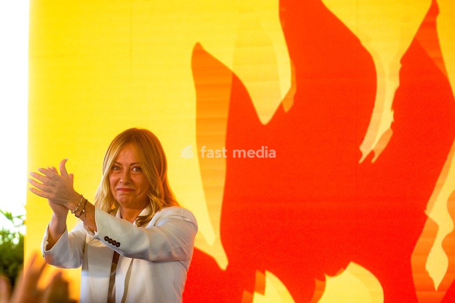 Italy, Rome, 20 September, 2026 : Fenix, meeting of 'Gioventu' Nazionale', youth organization of Fratelli d'Italia. Pictured : Premier Giorgfia Meloni